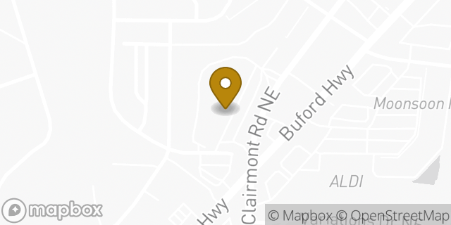Map showing the location of The UPS Store in Brookhaven, GA 30319