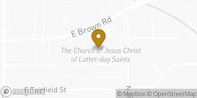 Map showing the location of The Church of Jesus Christ of Latter-day Saints in Mesa, AZ 85203