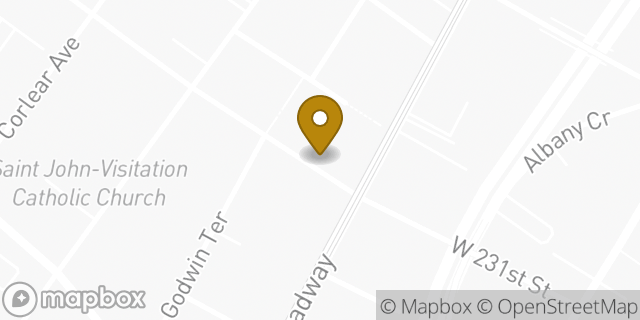 Map showing the location of Dunkin' in Bronx, NY 10463