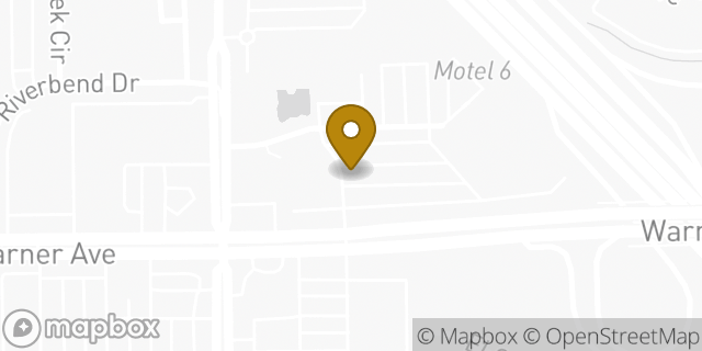 Map showing the location of Warner in Fountain Valley, CA 92708