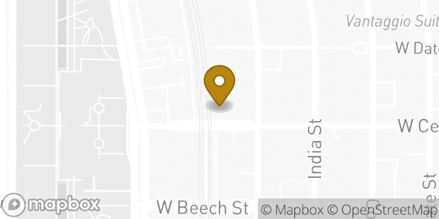Map showing the location of Budget Car Rental in San Diego, CA 92101