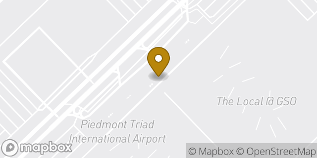 Map showing the location of Airport Terminal in Greensboro, NC 27409