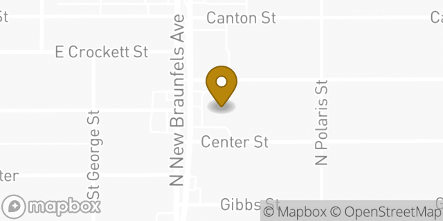 Map showing the location of AutoZone in San Antonio, TX 78202