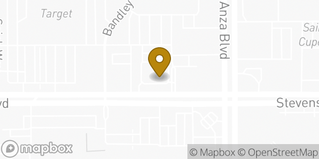 Map showing the location of Bank of America in Cupertino, CA 95014