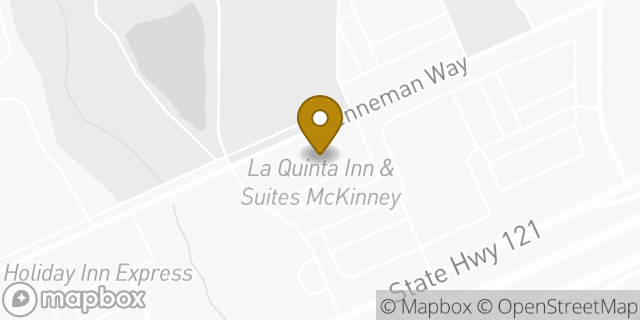Map showing the location of La Quinta Inn and Suites in McKinney, TX 75070