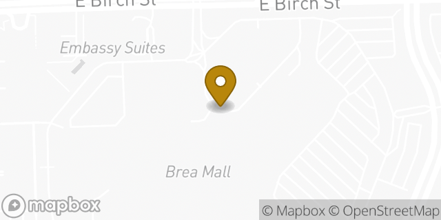 Map showing the location of LensCrafters in Brea, CA 92821