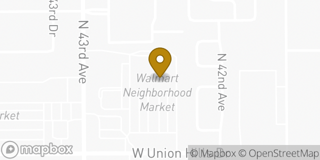 Map showing the location of Walmart Neighborhood Market in Glendale, AZ 85308