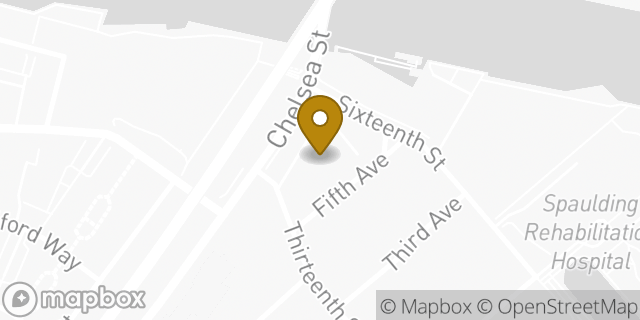 Map showing the location of MGH Children's Center in Charlestown, MA 02129
