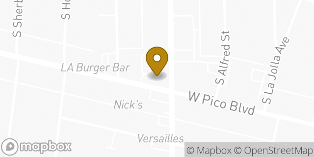 Map showing the location of Bank of America in Los Angeles, CA 90035