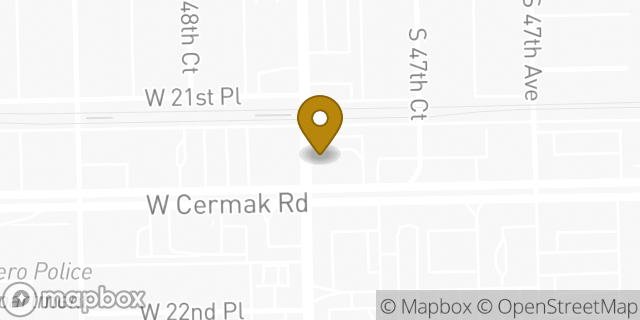 Map showing the location of Dunkin' in Cicero, IL 60804
