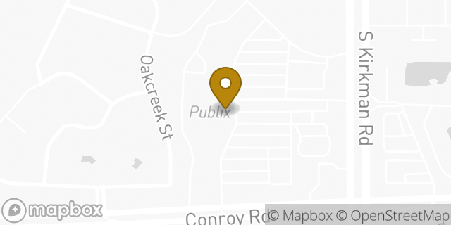 Map showing the location of Publix in Orlando, FL 32811
