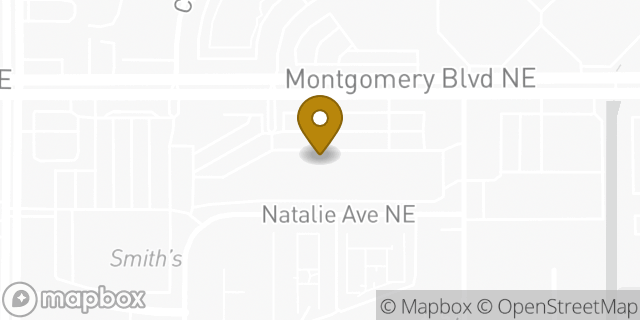 Map showing the location of Planet Fitness in Albuquerque, NM 87109