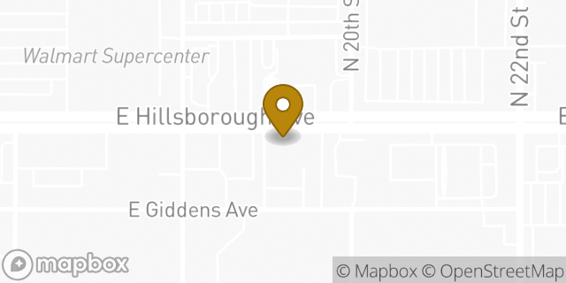 Map showing the location of Bank of America in Tampa, FL 33610