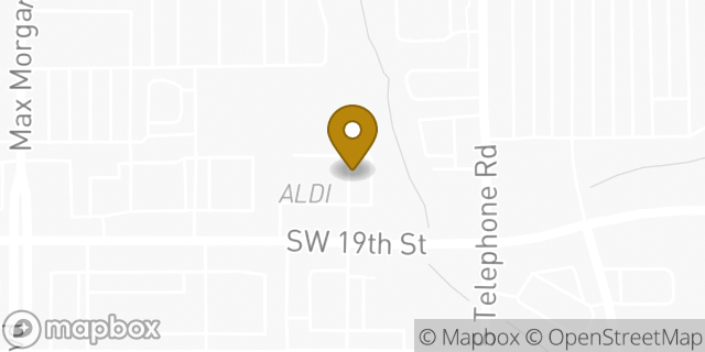 Map showing the location of Aldi in Moore, OK 73160