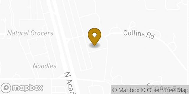 Map showing the location of Buffalo Wild Wings in Colorado Springs, CO 80920