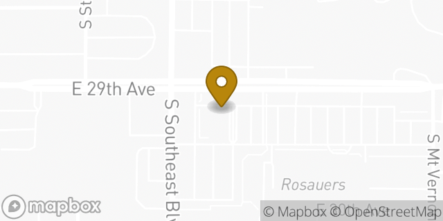 Map showing the location of Bank Of America in Spokane, WA 99223