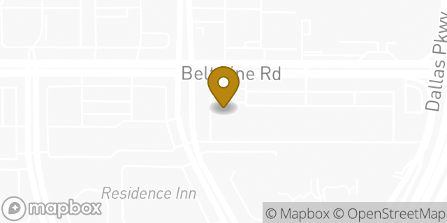 Map showing the location of Buffalo Wild Wings in Dallas, TX 75254