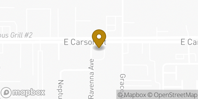 Map showing the location of AutoZone in Carson, CA 90745