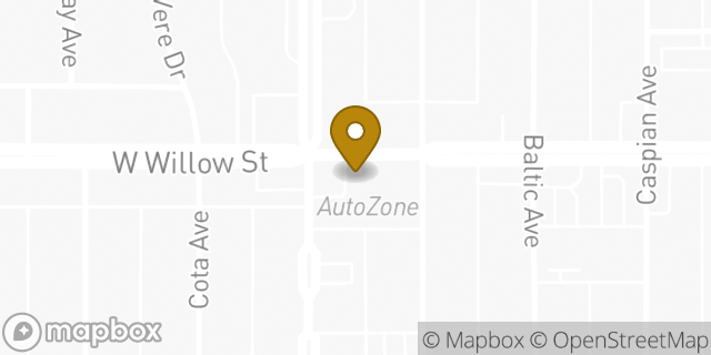 Map showing the location of AutoZone in Long Beach, CA 90810