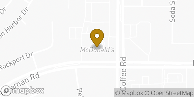 Map showing the location of McDonald's in Bakersfield, CA 93308