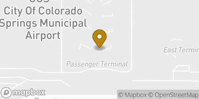 Map showing the location of Delta Terminal - Colorado Springs Airport in Colorado Springs, CO 80916