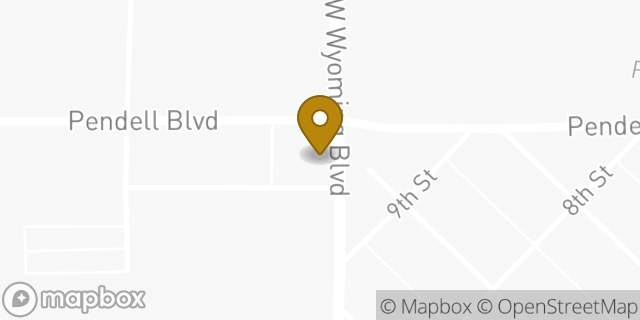 Map showing the location of Subway in Mills, WY 82644