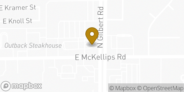 Map showing the location of Mesa, AZ (Gilly Mac) in Mesa, AZ 85203