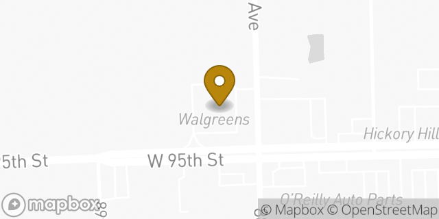 Map showing the location of ATM Walgreens in Hickory Hills, IL