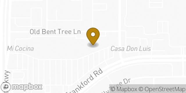 Map showing the location of Papa John's in Dallas, TX 75287