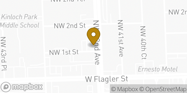 Map showing the location of Chipotle Mexican Grill in Miami, FL 33126