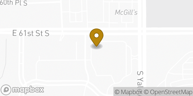 Map showing the location of Starbucks in Tulsa, OK 74136