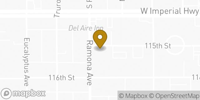 Map showing the location of The Church of Jesus Christ of Latter-day Saints in Hawthorne, CA 90250