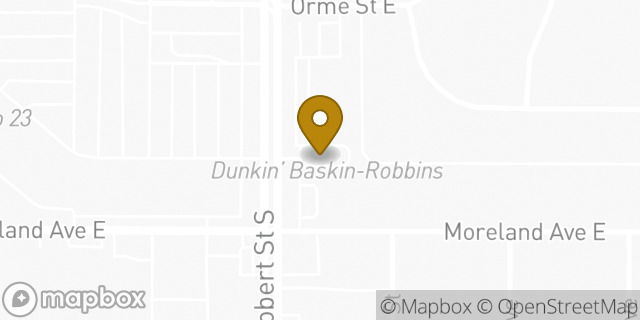 Map showing the location of Dunkin' in West St Paul, MN 55118