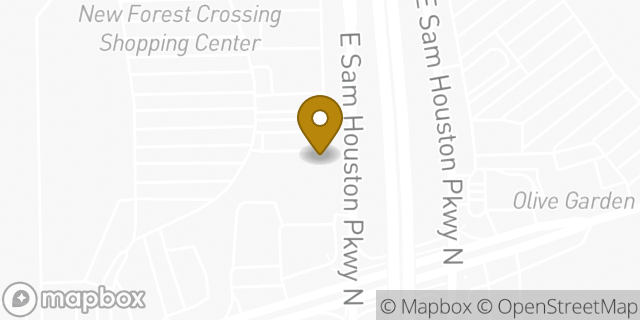 Map showing the location of Buffalo Wild Wings in Houston, TX 77049