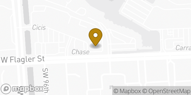 Map showing the location of Papa John's Pizza in Miami, FL 33174