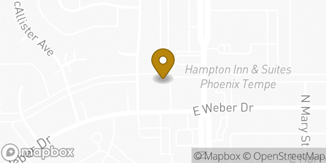 Map showing the location of Avis Car Rental in Tempe, AZ 85281