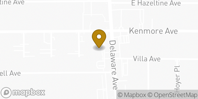 Map showing the location of Papa John's Pizza in Buffalo, NY 14216