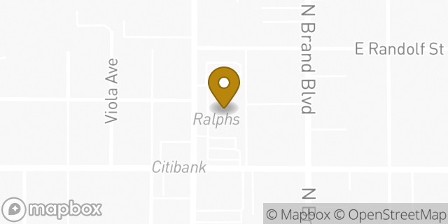 Map showing the location of Starbucks in Glendale, CA 91202