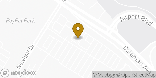 Map showing the location of Starbucks in San Jose, CA 95110