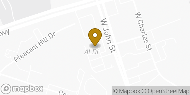 Map showing the location of Aldi in Matthews, NC 28105