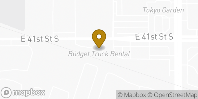 Map showing the location of Budget in Tulsa, OK 74145