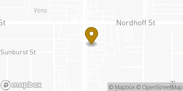 Map showing the location of Starbucks in Northridge, CA 91324