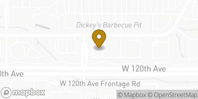 Map showing the location of McDonald's in Broomfield, CO 80020