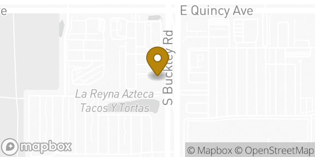 Map showing the location of Subway in Aurora, CO 80015