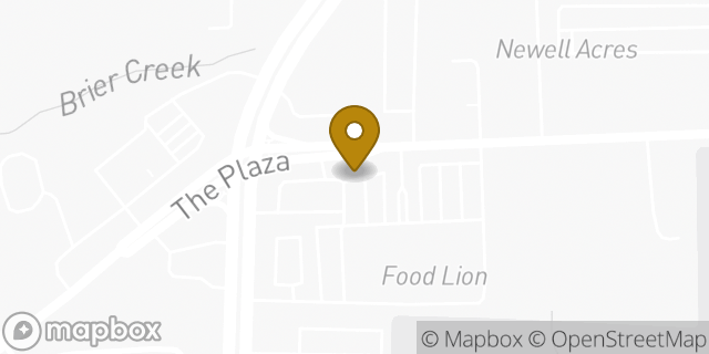Map showing the location of Bank Of America in Charlotte, NC 28215
