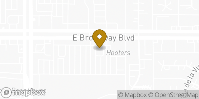 Map showing the location of Starbucks in Tucson, AZ 85710