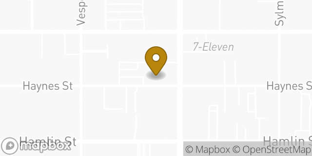 Map showing the location of Bank of America in Van Nuys, CA 91401