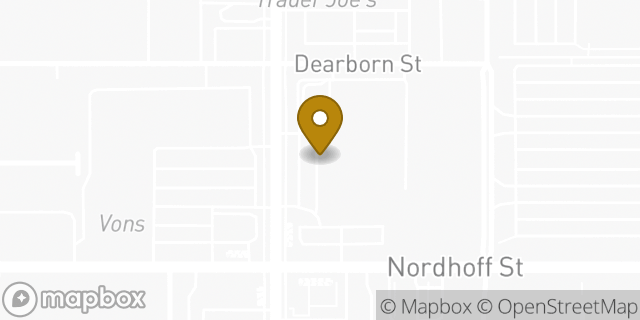 Map showing the location of AutoZone in Northridge, CA 91324