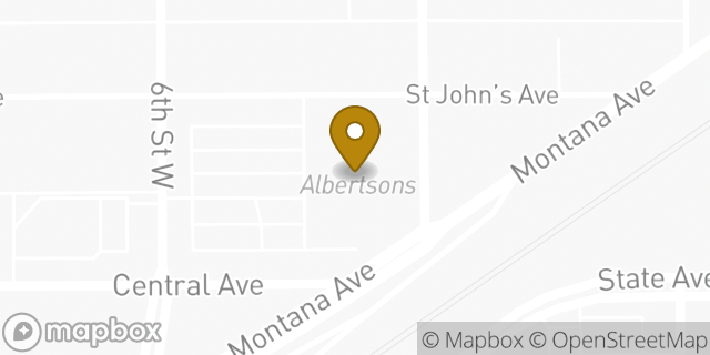 Map showing the location of Starbucks in Billings, MT 59102