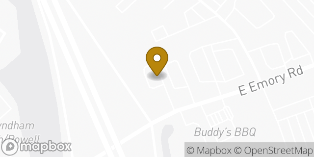 Map showing the location of Starbucks in Powell, TN 37849